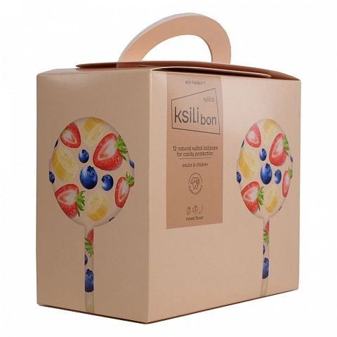Леденец на палочке Ksilibon Lollipop Gift Box MIX Клубника/Голубика/Банан, 12 шт. - изображение 1
